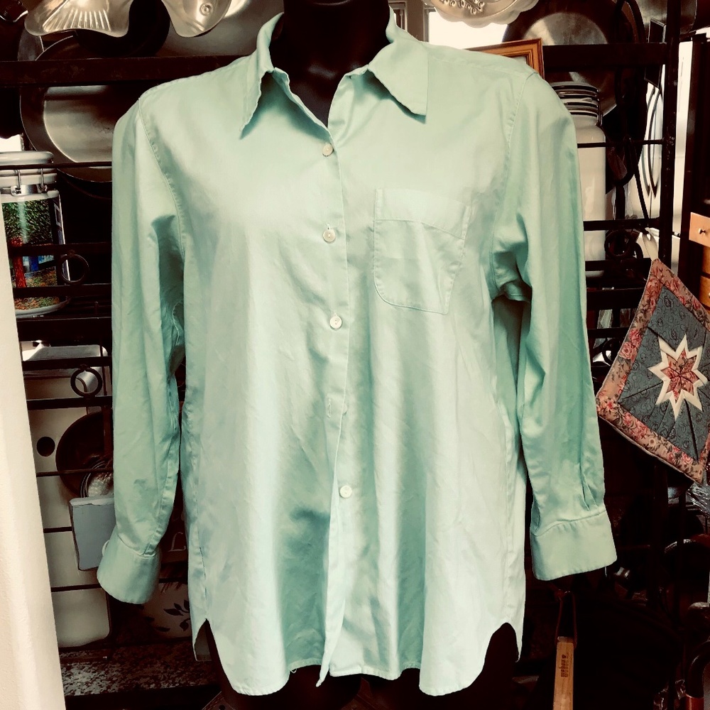 Guy Rover (Italy) aqua cotton shirt EU 48